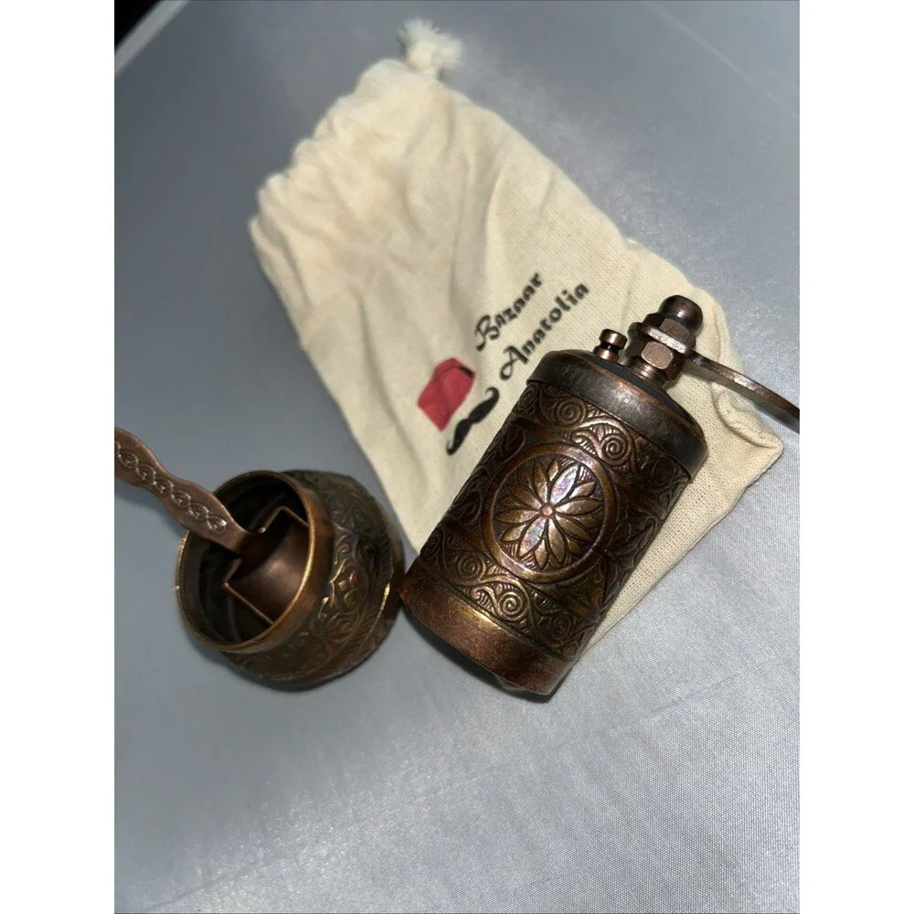 Turkish Armenian Pepper Salt Spice Mill Bazaar Anatolia Handcrafted Copper
